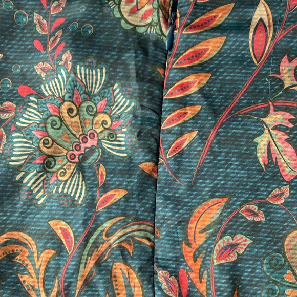 Averie Halley Ruched Midi Dress Flowery Print on Cobalt Blue Size Small - NEW - Picture 4 of 13